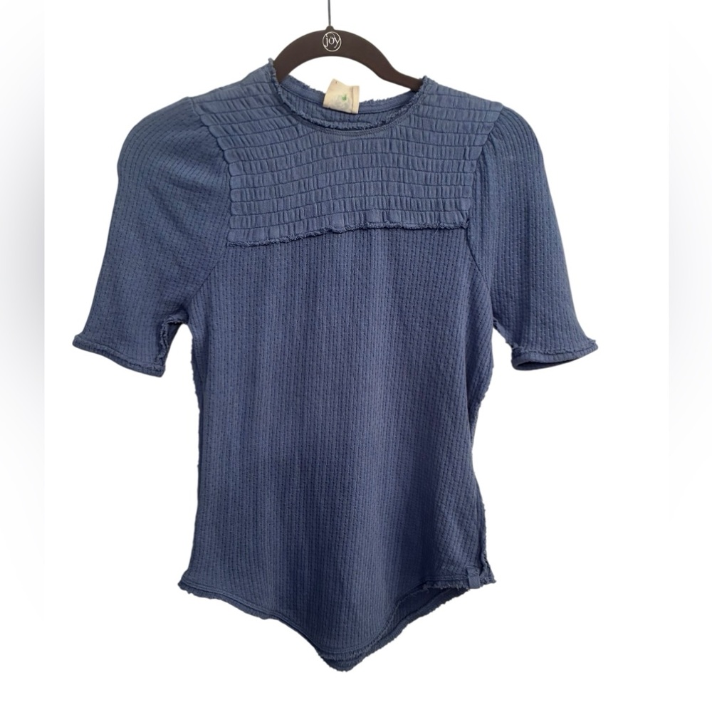 We The Free Navy Textured Blouse